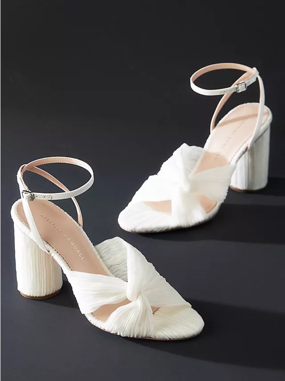 New Loeffler Randall Reed pleated twist sandal in Pearl size 10 no box